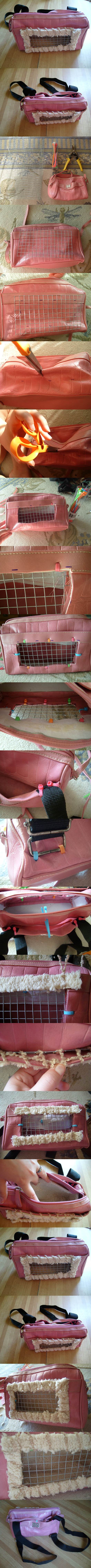 DIY Recycled Small Pet Carrier Backpack 2