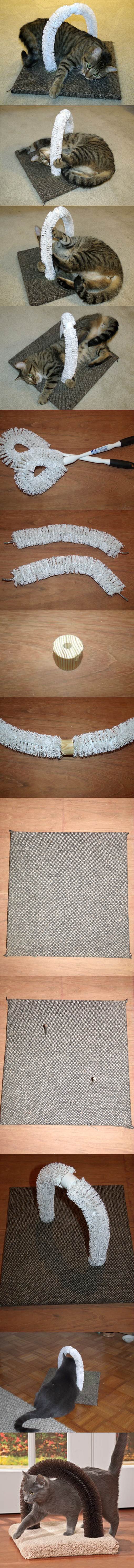 DIY Self-Petting Station for Cats 2