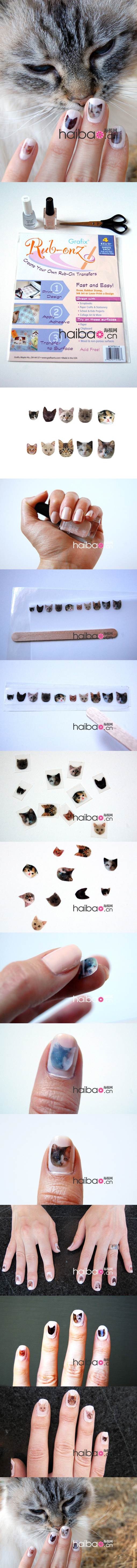 DIY Cat Themed Nail Art 2