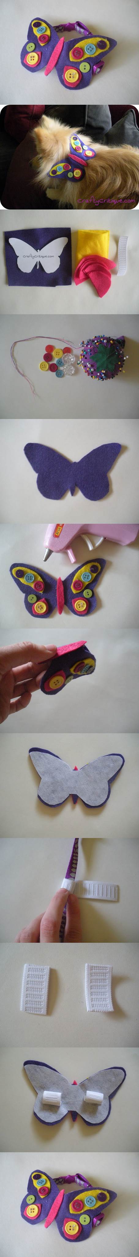 DIY Felt Butterfly Dog Collar Embellishment 2