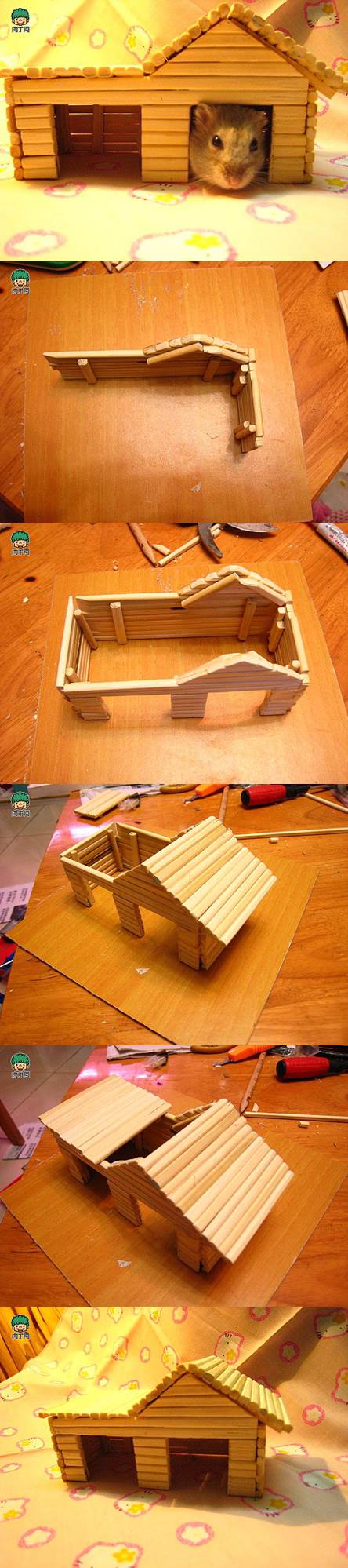 DIY Hamster House with Chopsticks 2