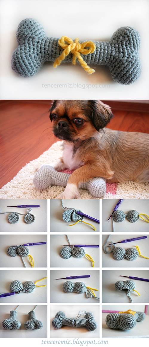 DIY Knitted Dog Bone Toys 2