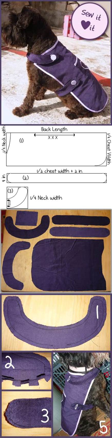 DIY easy sew dog coat 2